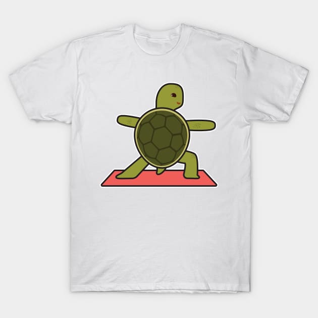 Turtle at Yoga with Yoga mat T-Shirt by Markus Schnabel